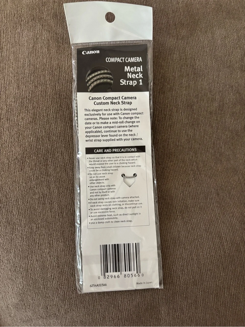 Canon Compact Camera Custom Metal Neck Strap 34” Length New